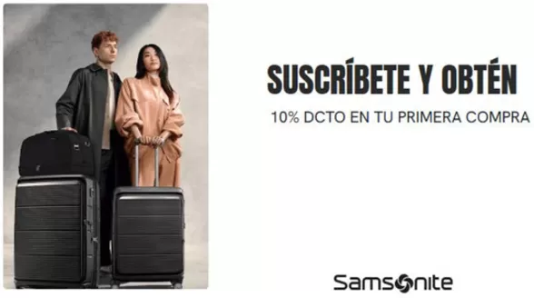 Catálogo Samsonite en Funza | Suscribete y obten 10% DCTO en tu primera Compra | 2026-01-08T00:00:00.000Z - 2026-04-30T00:00:00.000Z