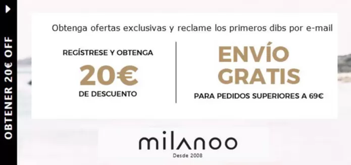 Catálogo Milanoo en Aldana | Registrese y Obtenga 20€ DTO Envio Gratis | 2026-01-08T00:00:00.000Z - 2026-06-30T00:00:00.000Z