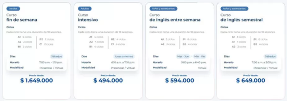 Catálogo Centro Colombo Americano en Floridablanca | Promociones | 2026-01-13T00:00:00.000Z - 2026-01-18T00:00:00.000Z