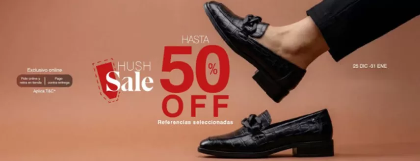 Catálogo Hush Puppies en Cali | Hush Sale Hasta 50% OFF | 2026-01-14T00:00:00.000Z - 2026-01-31T00:00:00.000Z