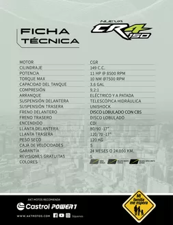 Catálogo AKT en Barbosa | Ficha tecnica cr4 150 | 2026-01-27T00:00:00.000Z - 2026-02-10T00:00:00.000Z