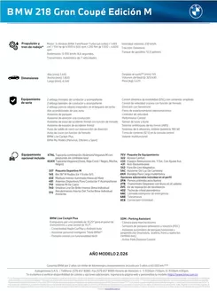 Catálogo BMW | BMW 218 Gran Coupé Edición M 2026 Ficha Técnica | 2026-01-28T00:00:00.000Z - 2026-12-31T00:00:00.000Z