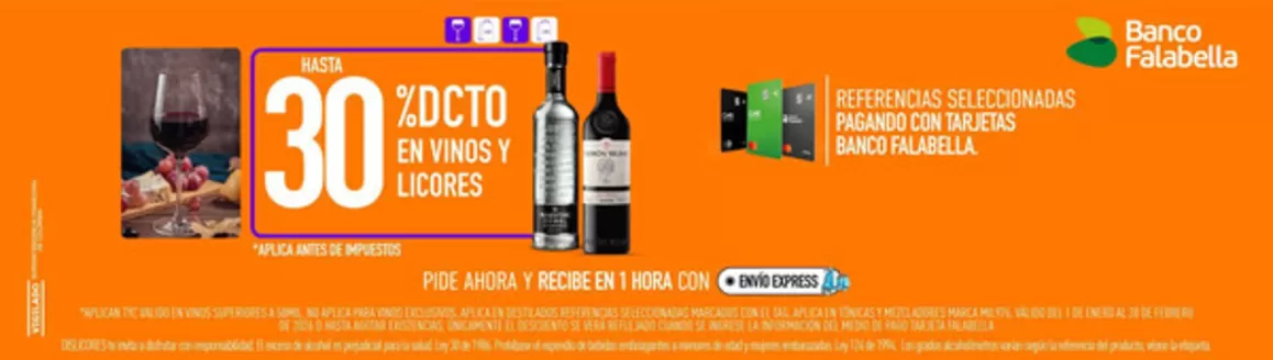 Catálogo Dislicores en Argelia Popayán | Hasta 30% DTO en Vinos y Licores, pagando con Tarjetas Banco Falabella | 2026-01-28T00:00:00.000Z - 2026-02-28T00:00:00.000Z