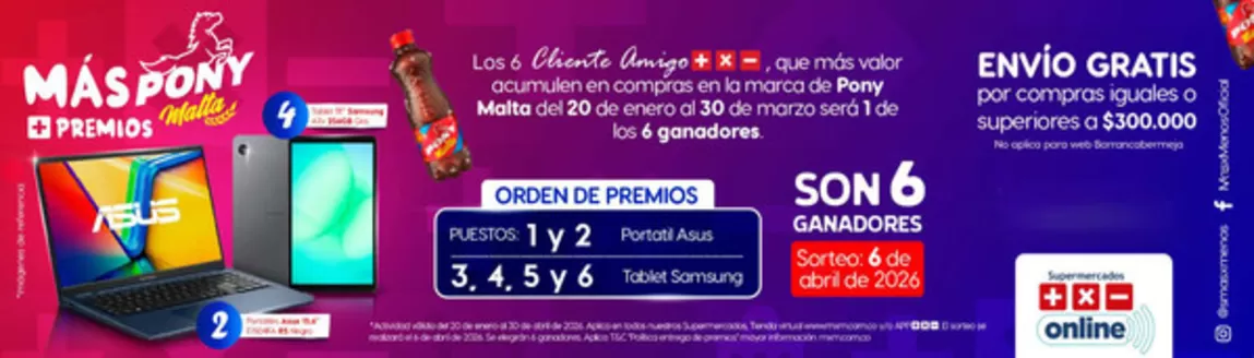 Catálogo Más x Menos en Argelia Popayán | Son 6 Ganadores, Mas Pony Malta + Premios | 2026-01-28T00:00:00.000Z - 2026-03-30T00:00:00.000Z