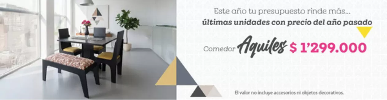 Catálogo Ambientes de Hogar en Bogotá | Comedor Aquiles $1.299.000,00 COP | 2026-01-29T00:00:00.000Z - 2026-02-15T00:00:00.000Z
