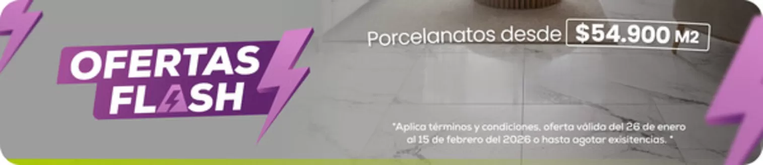 Catálogo Pisende en Manizales | Ofertas Flash Porcelanatos desde $ 54.900m2 | 2026-01-29T00:00:00.000Z - 2026-02-15T00:00:00.000Z