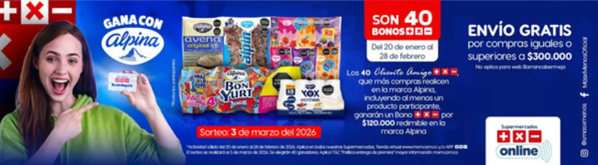 Catálogo Más x Menos | Son 40 Bonos en Más x Menos | 2026-02-03T00:00:00.000Z - 2026-02-28T00:00:00.000Z