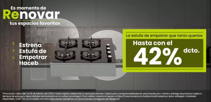 Catálogo Haceb en Bogotá | Es Renovar tus espacios Favoritos Hasta 42% OFF | 2026-02-04T00:00:00.000Z - 2026-02-28T00:00:00.000Z