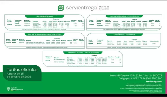Catálogo Servientrega en Pasto | Tarifas 2026  | 2026-02-04T00:00:00.000Z - 2026-12-31T00:00:00.000Z