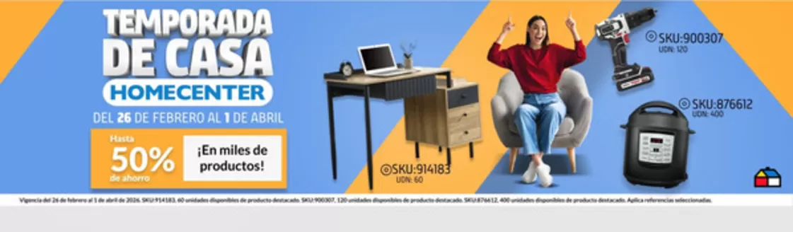 Catálogo Homecenter | Ofertas HomeCenter | 2026-02-26T00:00:00.000Z - 2026-04-01T00:00:00.000Z