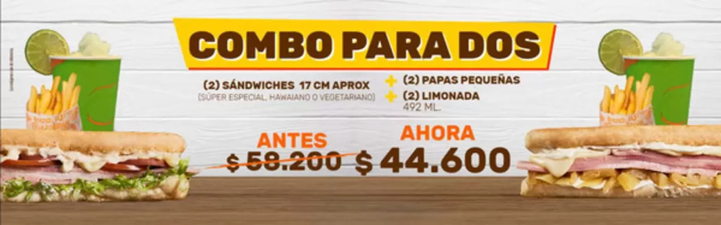 Catálogo Sandwich Qbano | Combo para Dos $44.600, Pollo Apanado $35.600 | 2026-03-09T00:00:00.000Z - 2026-06-30T00:00:00.000Z