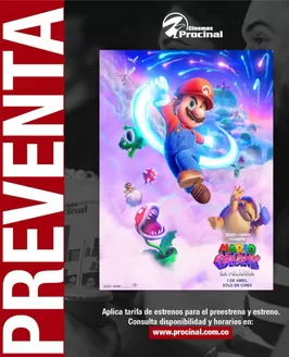 Catálogo Cines Procinal | Super Mario Galaxy: la película | 2026-03-10T00:00:00.000Z - 2026-04-01T00:00:00.000Z