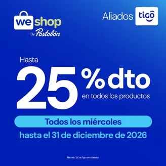 Catálogo Tigo | Hasta 25% DTO en WeShop | 2026-03-11T00:00:00.000Z - 2026-12-31T00:00:00.000Z