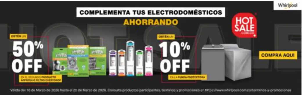 Catálogo Whirlpool en Santa Marta | Gangas y ofertas actuales | 2026-03-16T00:00:00.000Z - 2026-03-20T00:00:00.000Z