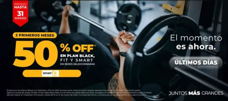 Catálogo Smart Fit en Rionegro Antioquia | Promo Hasta 50% DTO | 2026-03-19T00:00:00.000Z - 2026-03-31T00:00:00.000Z