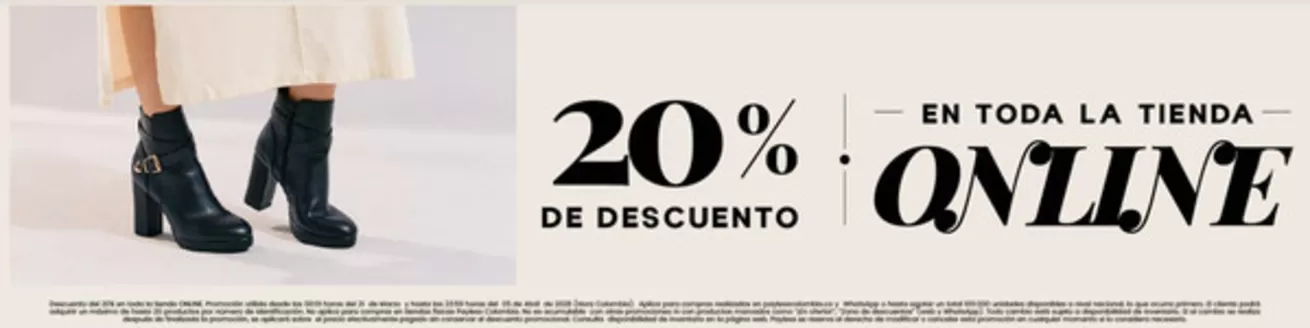 Catálogo Payless en Popayán | 20% de Dcto en toda la Tienda Online | 2026-03-25T00:00:00.000Z - 2026-04-05T00:00:00.000Z
