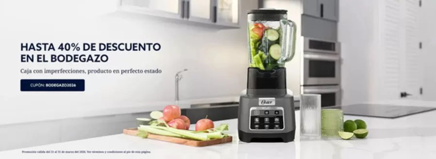Catálogo Oster en Soacha | Hasta 40% OFF en el Bodegazo Cupon: BODEGAZO2026 | 2026-03-27T00:00:00.000Z - 2026-03-31T00:00:00.000Z