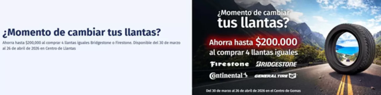 Catálogo PriceSmart | Ahorra hasta $200,000 al comprar 4 llantas participantes | 2026-03-30T00:00:00.000Z - 2026-04-26T00:00:00.000Z