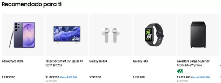 Catálogo Samsung | Recomendado para ti | 2026-03-30T00:00:00.000Z - 2026-04-03T00:00:00.000Z