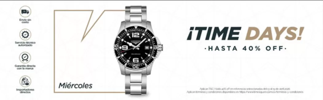 Catálogo Time Square en Puerto Colombia Guainía | Time Days Hasta 40% OFF | 2026-04-16T00:00:00.000Z - 2026-04-19T00:00:00.000Z