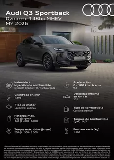 Catálogo Audi en Puerto Gaitán | AUDI Q3 SPORTBACK DYNAMIC MHEV | 2026-04-16T00:00:00.000Z - 2026-04-30T00:00:00.000Z