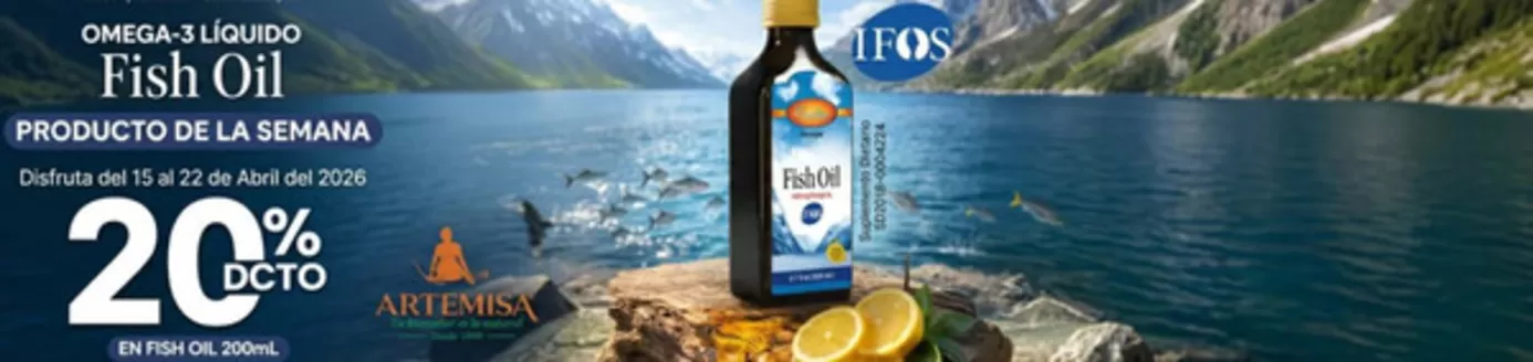 Catálogo Artemisa en Bello | Fish Oli producto de la semana 20% OFF | 2026-04-20T00:00:00.000Z - 2026-04-22T00:00:00.000Z