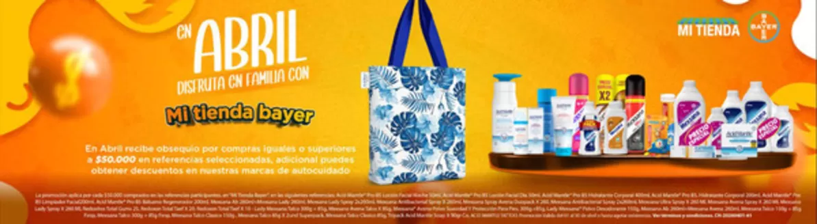 Catálogo Bayer | En Abril recibe obsequio por compras iguales o superiores a $50.000 | 2026-04-20T00:00:00.000Z - 2026-04-30T00:00:00.000Z