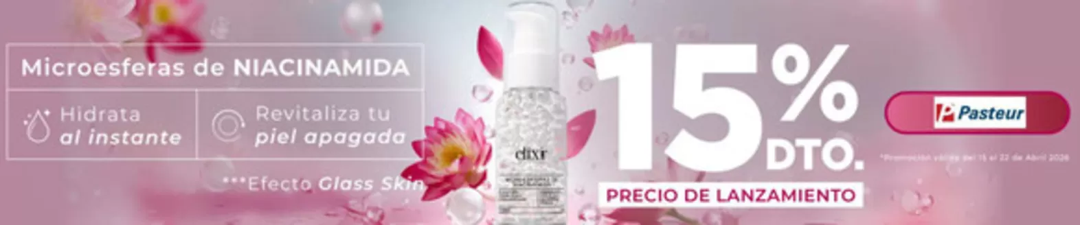 Catálogo Farmacias Pasteur en Dosquebradas |  Elixir Microesferas de NIACINAMIDA 15% OFF | 2026-04-20T00:00:00.000Z - 2026-04-22T00:00:00.000Z
