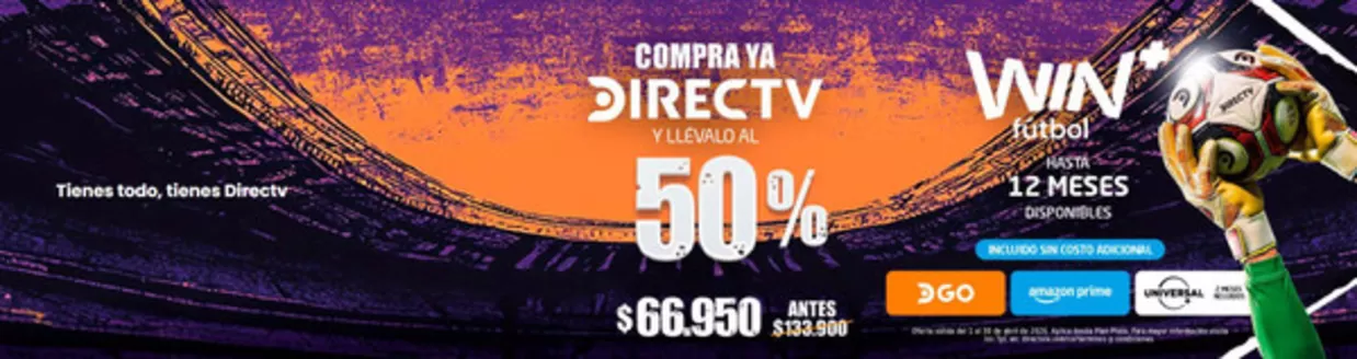 Catálogo DirecTV en Puente Aranda | Promociones  | 2026-04-22T00:00:00.000Z - 2026-04-30T00:00:00.000Z
