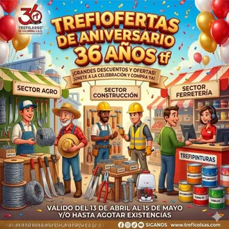 Catálogo Trefilados de Colombia en Jamundí | Aprovecha nuestras TREFIOFERTAS | 2026-04-22T00:00:00.000Z - 2026-05-16T00:00:00.000Z