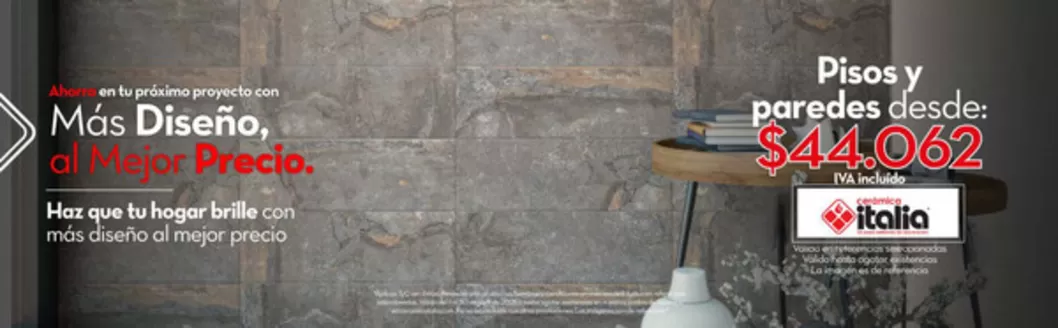 Catálogo Cerámica Italia en Jamundí | Más Diseño, al Mejor Precio | 2026-04-22T00:00:00.000Z - 2026-04-30T00:00:00.000Z