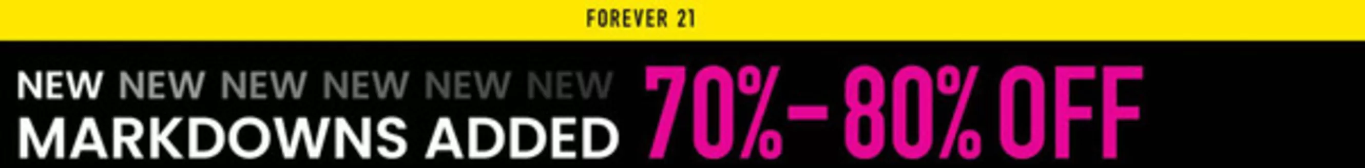 Catálogo Forever 21 en Bogotá | New Markdowns added 70% - 80% OFF | 2026-04-24T00:00:00.000Z - 2026-04-30T00:00:00.000Z