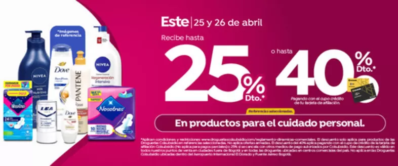Catálogo Droguerías Colsubsidio en Dibulla | Ofertas principales y descuentos | 2026-04-25T00:00:00.000Z - 2026-04-26T00:00:00.000Z