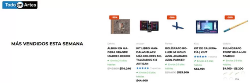 Catálogo Todo en Artes en Montería | Más vendidos esta semana | 2026-04-29T00:00:00.000Z - 2026-05-03T00:00:00.000Z