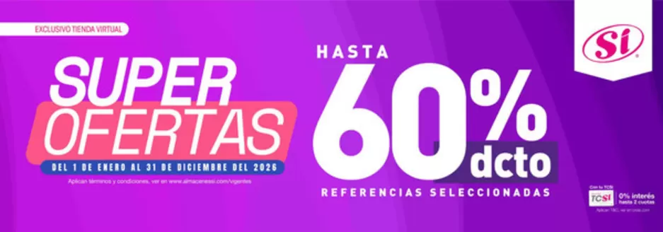 Catálogo Almacenes Sí | Super Ofertas Hasta 60% OFF | 2026-05-12T00:00:00.000Z - 2026-12-31T00:00:00.000Z