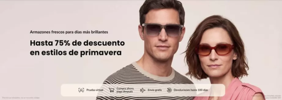 Catálogo Gafas World en Anapoima | Hasta 75% de DTO en estilos de primavera | 2026-05-12T00:00:00.000Z - 2026-05-31T00:00:00.000Z