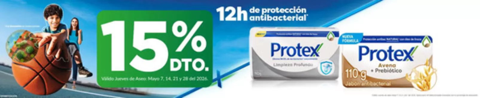Catálogo Farmacias Pasteur | 15% OFF Protex antibacterial | 2026-05-14T00:00:00.000Z - 2026-05-28T00:00:00.000Z