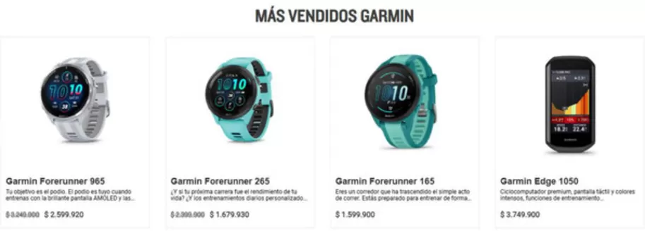 Catálogo Garmin | Mas vendidos Garmin | 2026-05-15T00:00:00.000Z - 2026-05-31T00:00:00.000Z