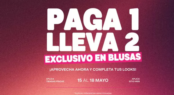Catálogo Yoyo Jeans | Paga 1 Lleva 2 exclusivo en blusas | 2026-05-15T00:00:00.000Z - 2026-05-18T00:00:00.000Z