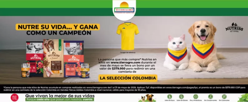 Catálogo Tierragro en San Gil | Lleva un bono por un valor de $379.950 para redimir en una camiseta de Colombia | 2026-05-15T00:00:00.000Z - 2026-05-31T00:00:00.000Z