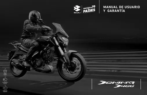 Catálogo Bajaj en González | Manual de usuario dominar 400 touring | 2026-05-18T00:00:00.000Z - 2027-01-03T00:00:00.000Z