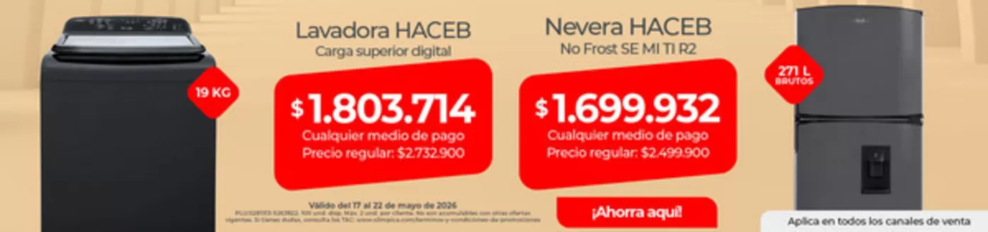 Catálogo Olímpica en Magangué | Ofertas principales y descuentos | 2026-05-17T00:00:00.000Z - 2026-05-22T00:00:00.000Z