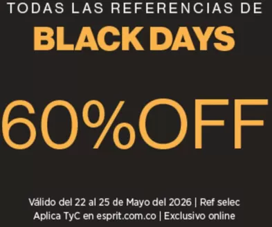 Catálogo Esprit | Black Days Hasta 60% OFF | 2026-05-22T00:00:00.000Z - 2026-05-25T00:00:00.000Z