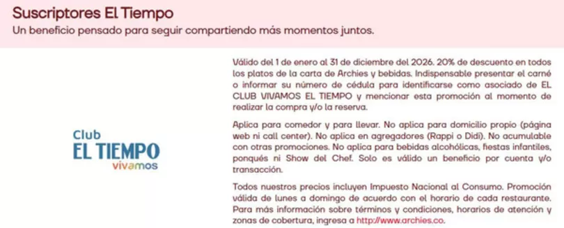 Catálogo Archie's Pizza | Promociones  | 2026-06-03T00:00:00.000Z - 2026-12-31T00:00:00.000Z