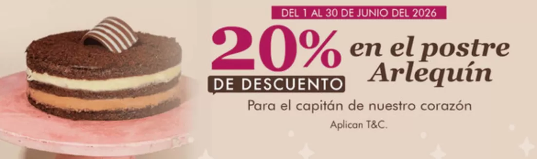 Catálogo Repostería Deli | 20% DTO Torta de Chocolate, 20% DTO Postre Arlequín | 2026-06-03T00:00:00.000Z - 2026-06-30T00:00:00.000Z