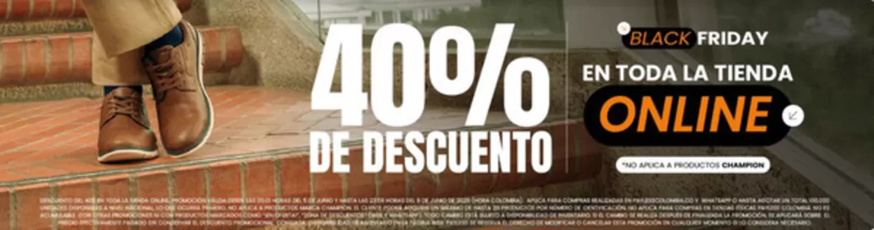 Catálogo Payless | Black Friday 40% OFF en todo la tienda online | 2026-06-05T00:00:00.000Z - 2026-06-08T00:00:00.000Z