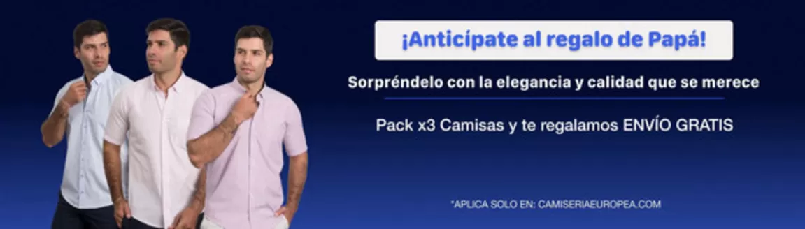 Catálogo Camisería Europea en Cali | Pack x3 Camisas y te regalamos Envio Gratis | 2026-06-05T00:00:00.000Z - 2026-06-30T00:00:00.000Z