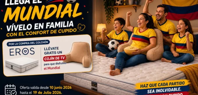 Catálogo Colchones Cupido | Por la compra del colchón Eros llévate gratis un cojín de TV | 2026-06-09T00:00:00.000Z - 2026-07-19T00:00:00.000Z
