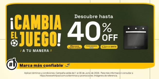 Catálogo Whirlpool en Tibasosa | Cambia el Juego hasta 40% OFF | 2026-06-12T00:00:00.000Z - 2026-06-30T00:00:00.000Z