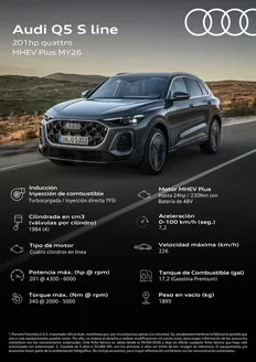 Catálogo Audi | Audi Q5 S line 201 hp quattro MHEV | 2026-06-17T00:00:00.000Z - 2026-07-01T00:00:00.000Z